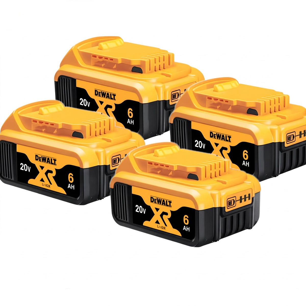 4x DeWALT 20V MAX* XR 6.0Ah Lithium-Ion Battery (DCB205) – High Capacity Power