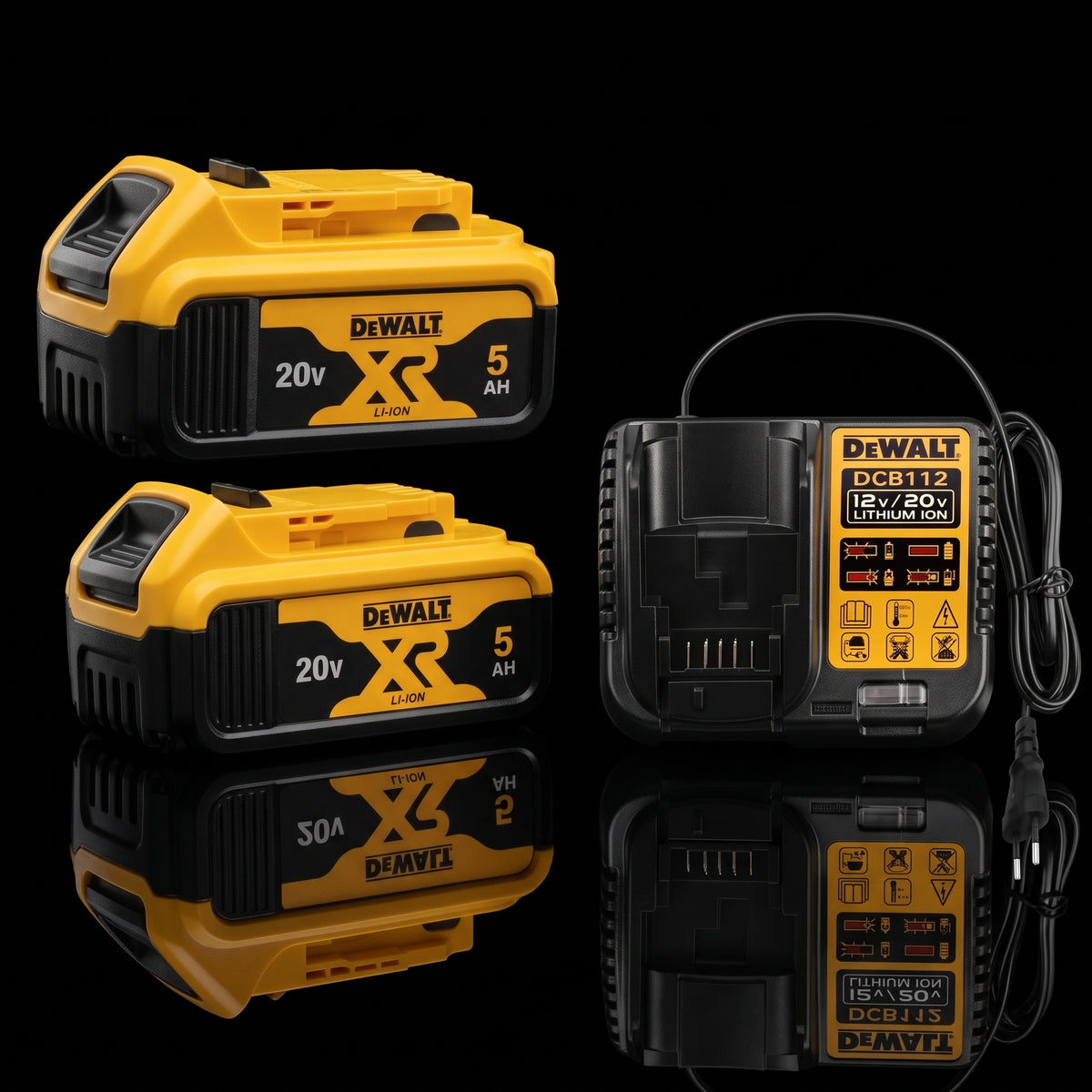 DeWalt 20V MAX 2x 5.0Ah Batteries &  Fast Charger Kit