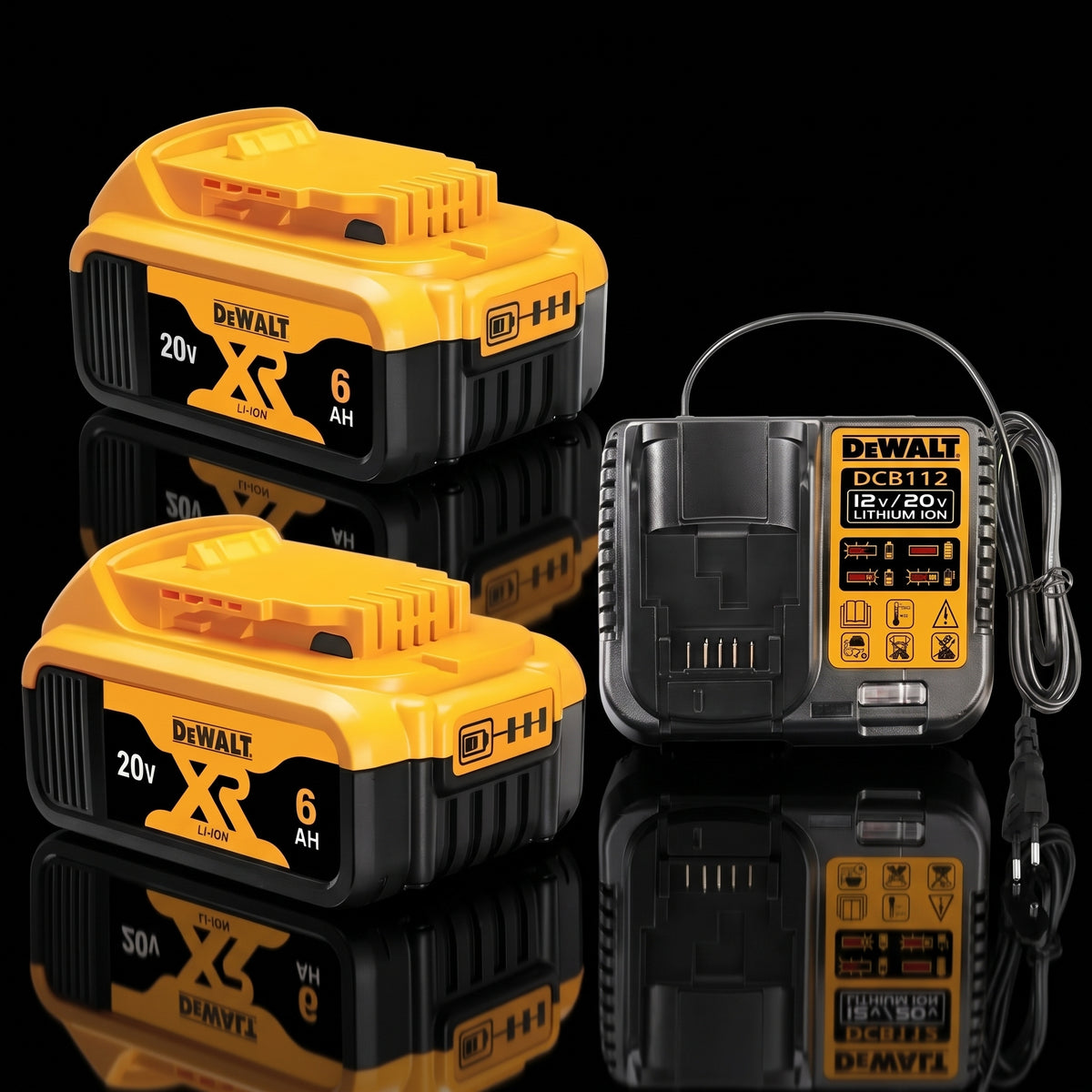 DeWalt 20V MAX 2x 6.0Ah High Capacity Batteries & Charger Kit