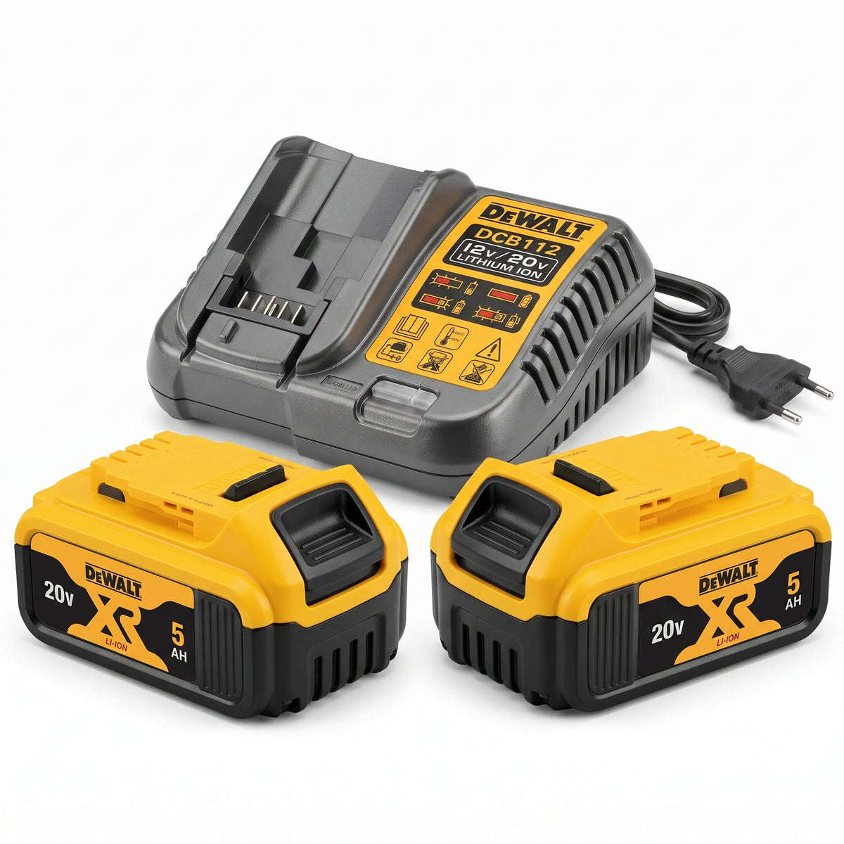 DeWalt 20V MAX 2x 5.0Ah Batteries &  Fast Charger Kit