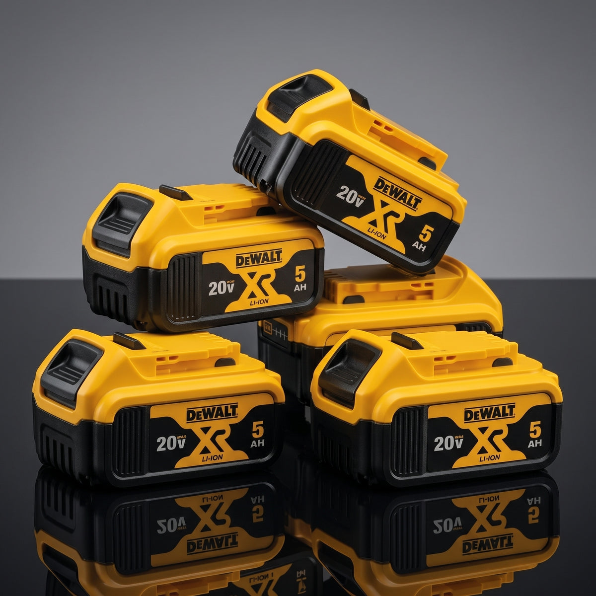 4x DeWALT 20V MAX* XR 5.0Ah Lithium-Ion Battery (DCB205) – High Capacity Power