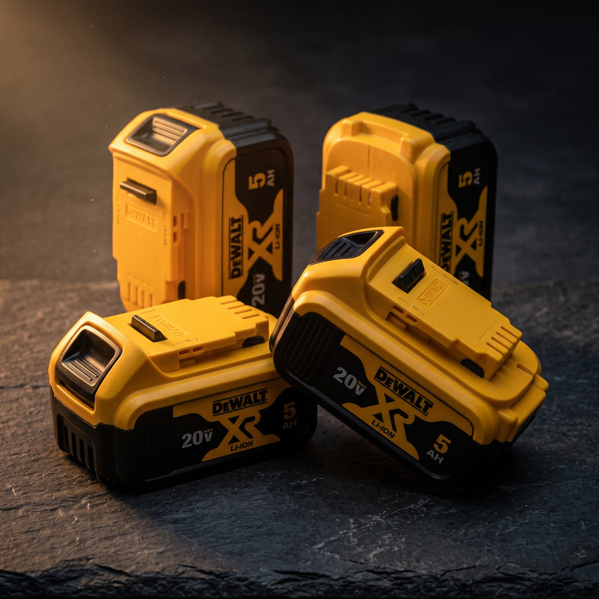 4x DeWALT 20V MAX* XR 5.0Ah Lithium-Ion Battery (DCB205) – High Capacity Power