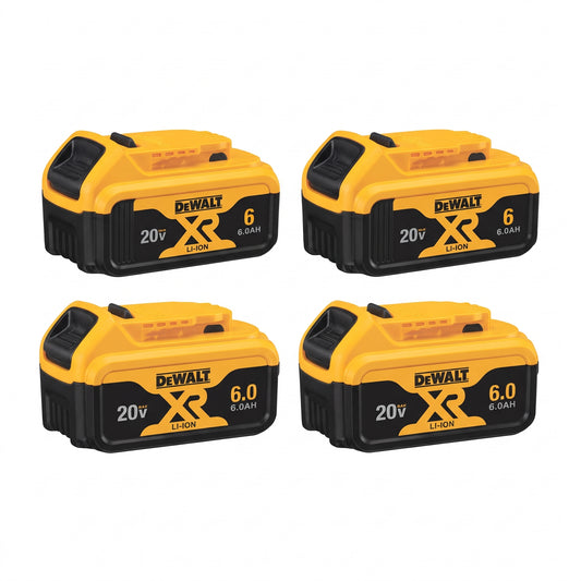 4x DeWALT 20V MAX* XR 6.0Ah Lithium-Ion Battery (DCB205) – High Capacity Power