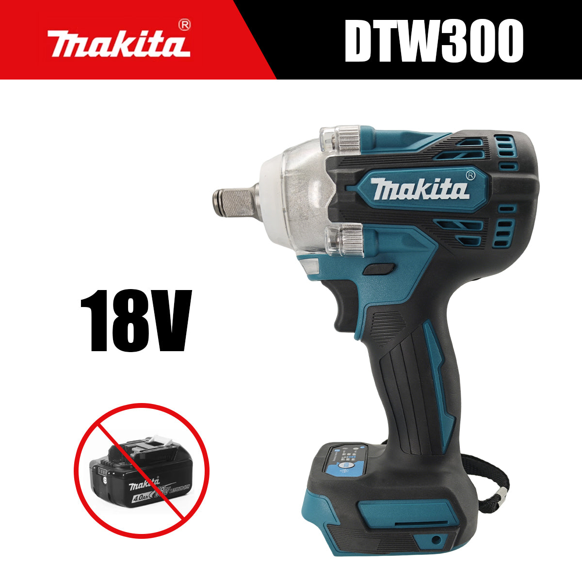 Makita DTW300 18V Brushless Impact Wrench | 330N·m 1/2" Heavy Duty Cordless Tool (Bare Tool)