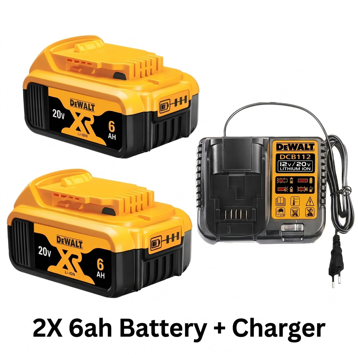 DeWalt 20V MAX 2x 6.0Ah High Capacity Batteries & Charger Kit