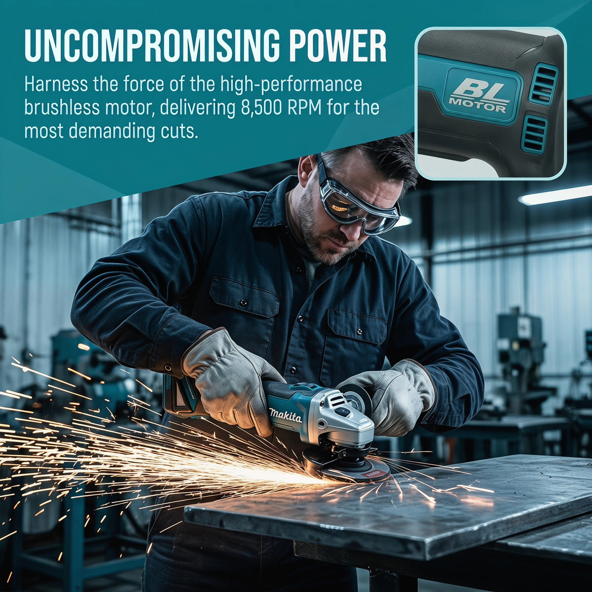 Makita DGA404 18V Cordless Brushless Angle Grinder – Bare Tool