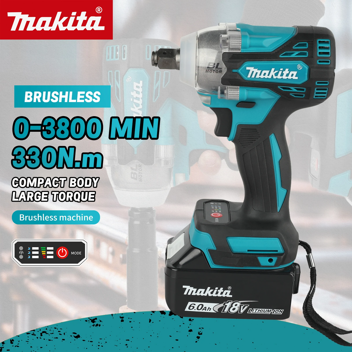 Makita DTW300 18V Brushless Impact Wrench | 330N·m 1/2" Heavy Duty Cordless Tool (Bare Tool)