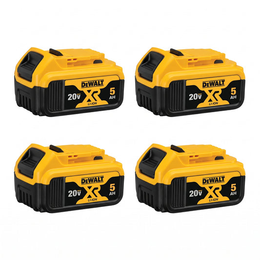 4x DeWALT 20V MAX* XR 5.0Ah Lithium-Ion Battery (DCB205) – High Capacity Power