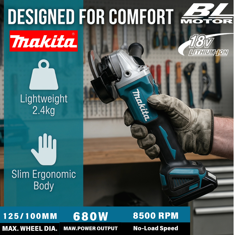 Makita DGA404 18V Cordless Brushless Angle Grinder – Bare Tool