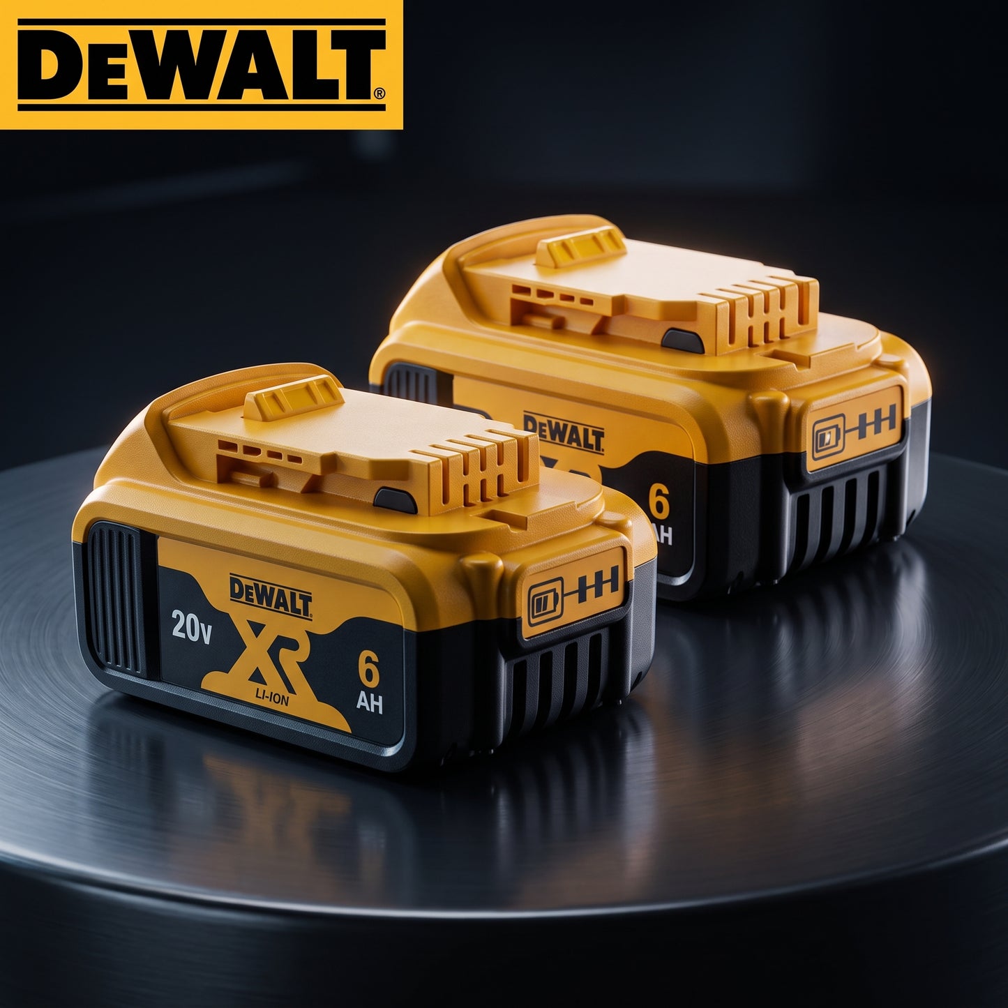 2x DeWALT 20V MAX* XR 6.0Ah Lithium-Ion Premium Battery (DCB206)
