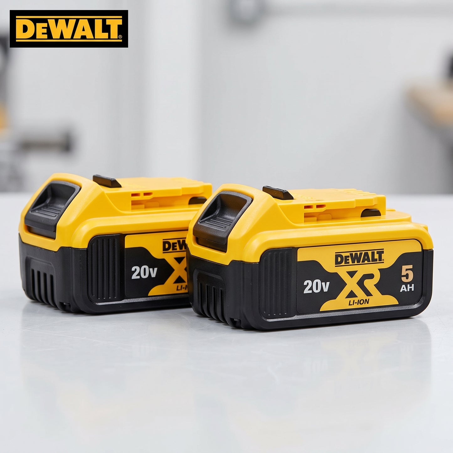 2x DeWalt 20V MAX* XR 5.0Ah Lithium-Ion Battery (DCB205) – High Capacity Power