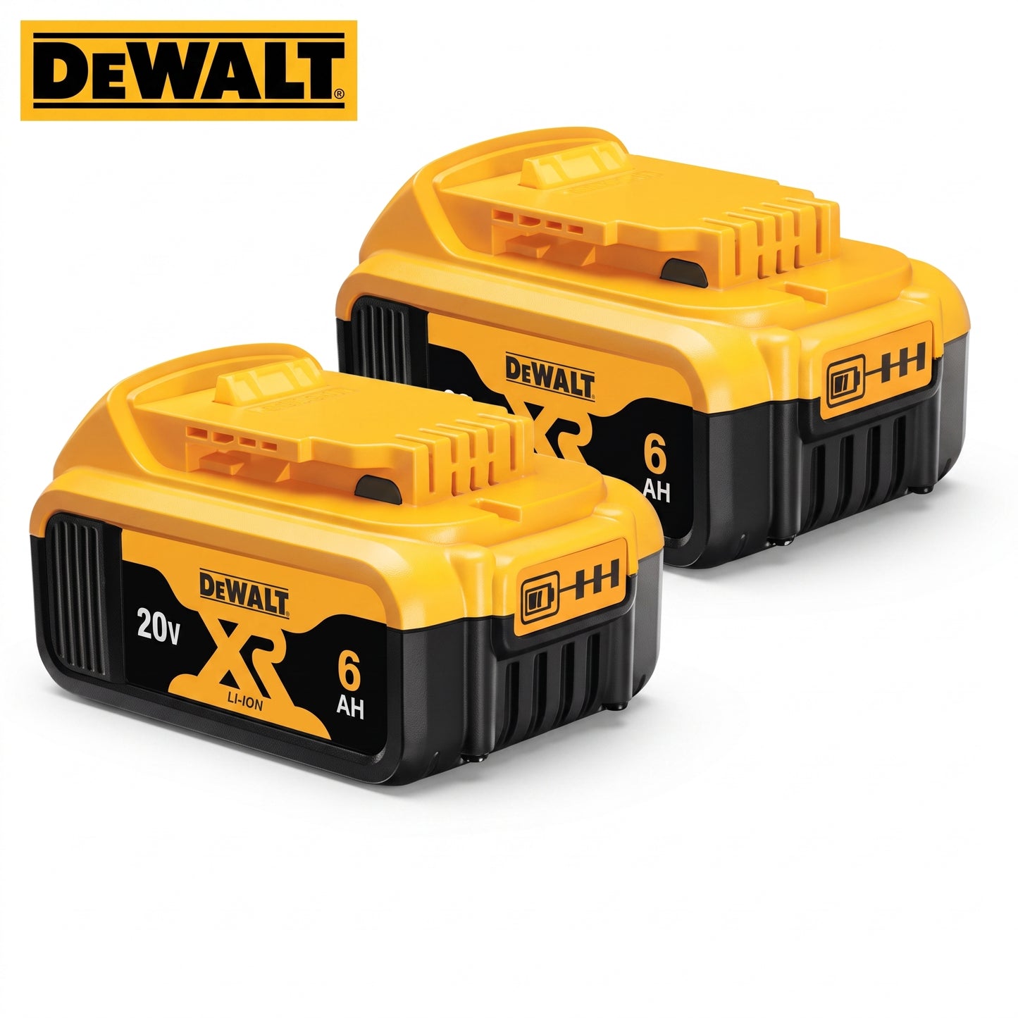 2x DeWALT 20V MAX* XR 6.0Ah Lithium-Ion Premium Battery (DCB206)
