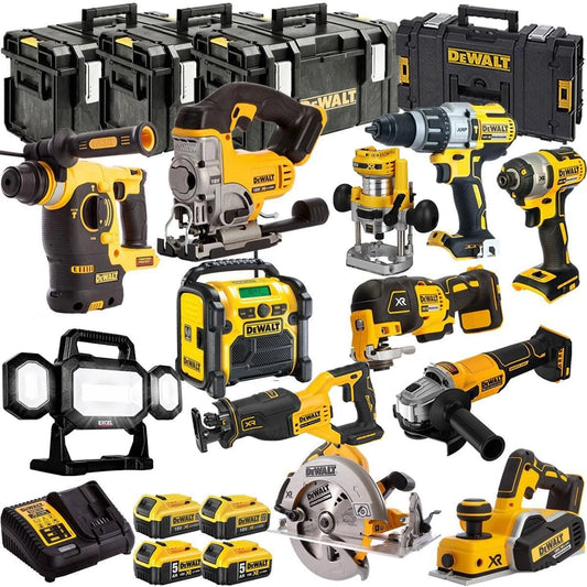 DeWALT 18V XR 12 Piece Combo Tool Kit with 4 x Battery Charger & Bag T4TKIT-1317